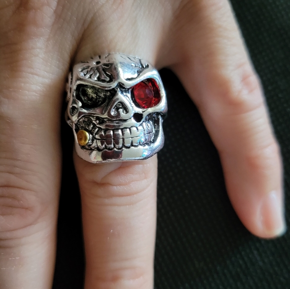 Sz 9 Skull smoke large smoke Biker ring - Picture 5 of 10